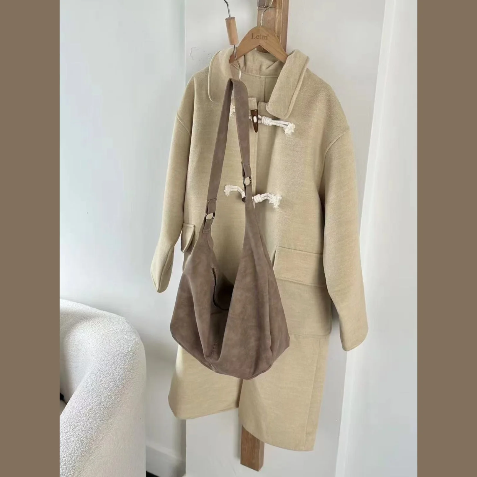 3 Imported Single Handle Tote bag - Khaki (1192) - Image 1