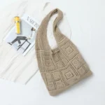 Handwoven Tote Bag Light Brown (B-006) - Image 3