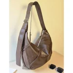 Croissant Shaped Classy Soft leather bags - Coffee (6136) - Image 3