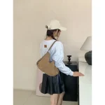 Imported High-Quality Suede Sling Bag-Brown(1193) - Image 2