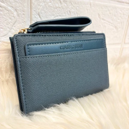Textured Leather Wallet - Blue (W058)