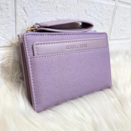 Textured Leather Wallet - Purple (W058)