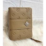 Embroided Wallet With Coin Storage - Khaki (W057)