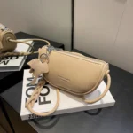 Classy PU Leather Knot Style Bag - Khaki (B-012) - Image 3