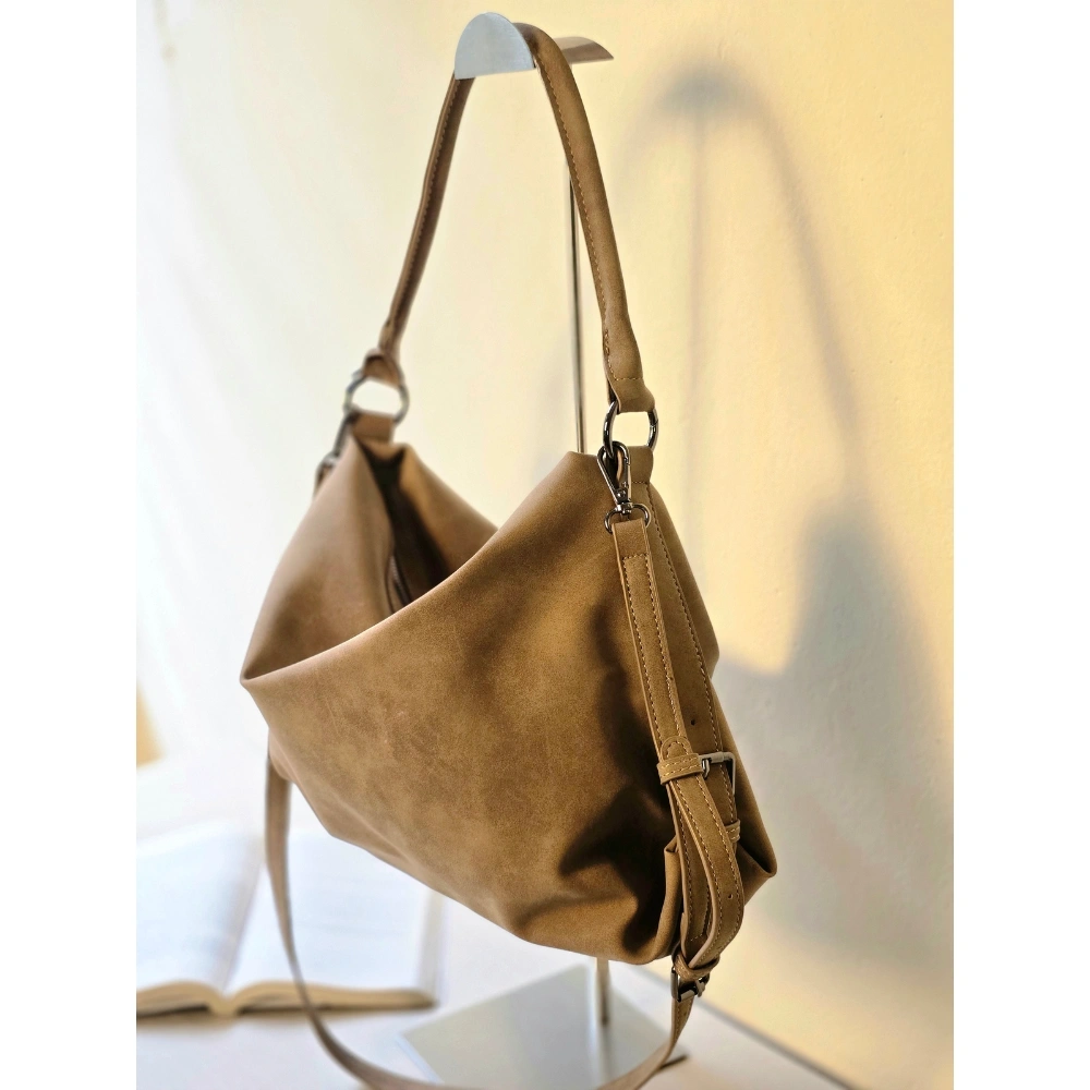 6 Imported High-Quality Suede Sling Bag-Brown(1193) - Image 1