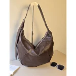 Croissant Shaped Classy Soft leather bags - Coffee (6136)
