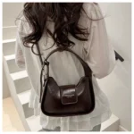 Magnetic Lock Ladies Bags-Coffee (B-015) - Image 2